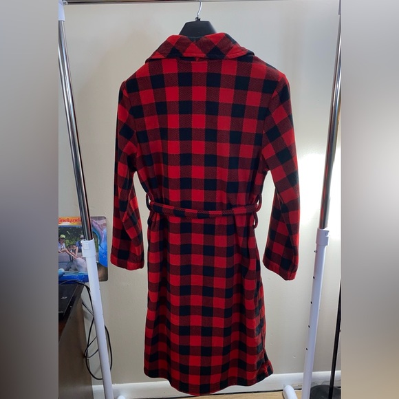Red plaid home robe unisex - Picture 3 of 5